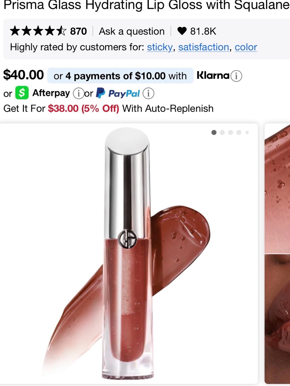 Giorgio Armani Prisma Glass Hydrating Lip Gloss — Rose Brown Sheen